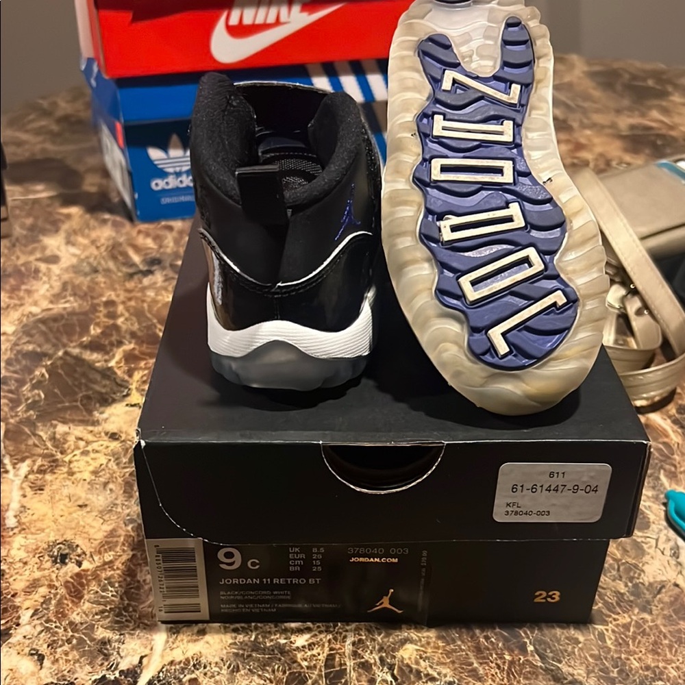 Jordan Black and Blue Sneakers Athletic Casual